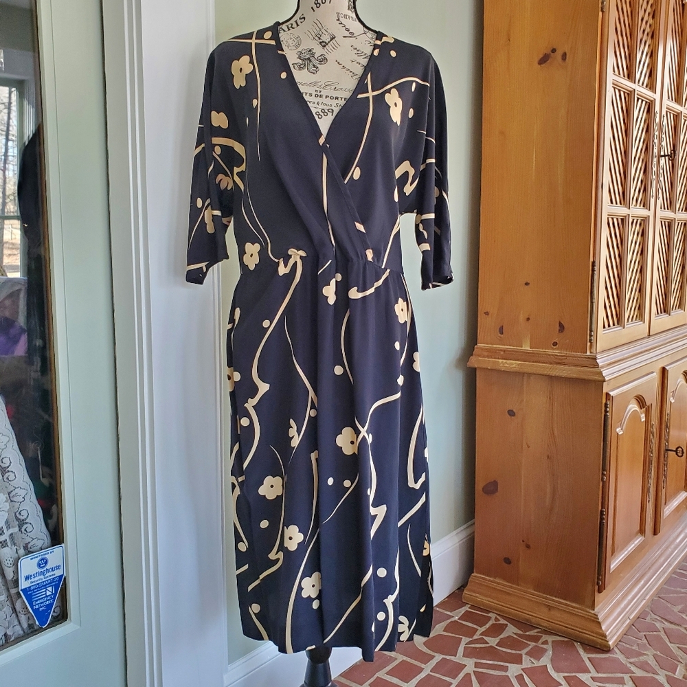 Vintage Robert Janan 100% Silk Saks Fifth Avenue Cocktail Dress - Picture 4 of 15